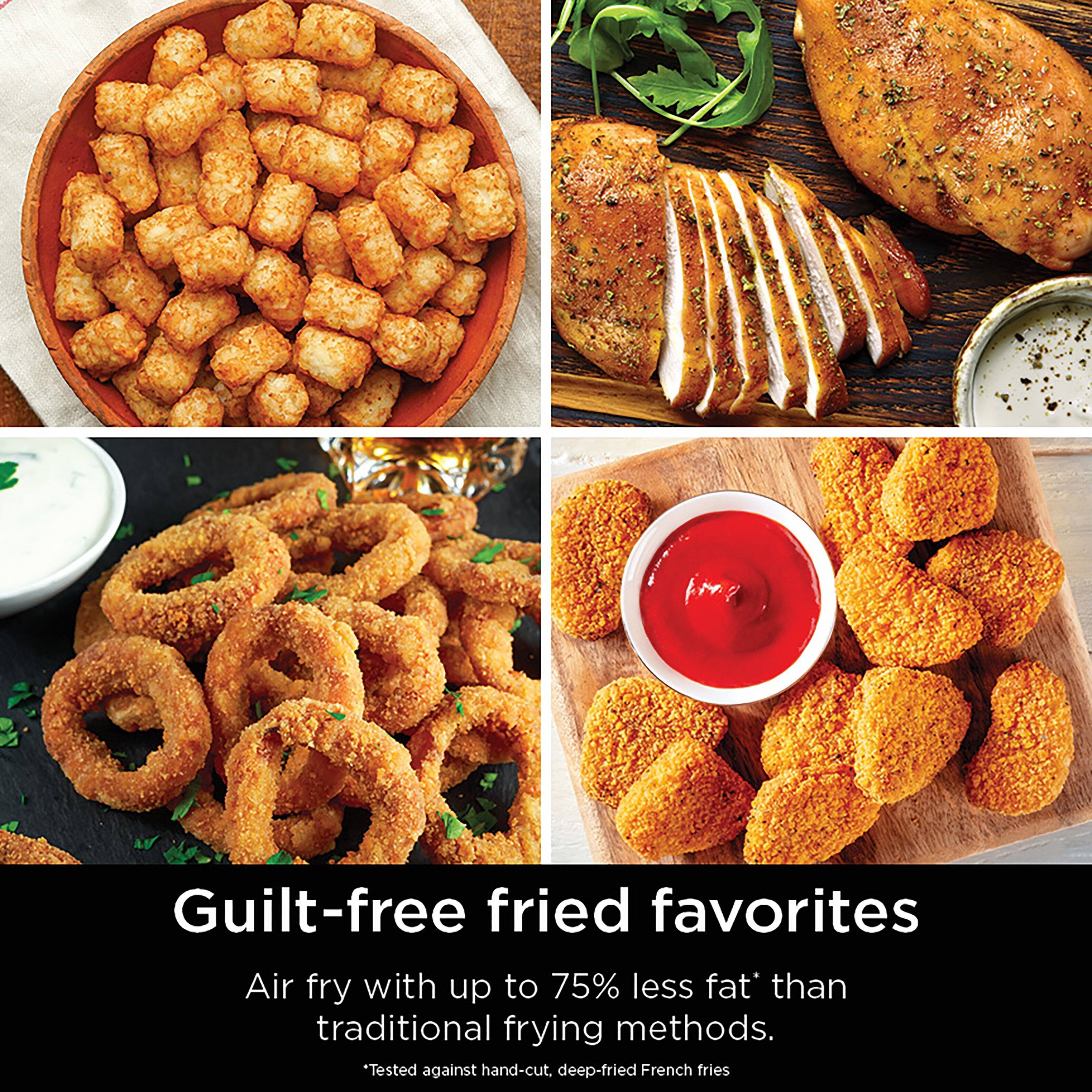 Guilt-free fried favorites: Air fry with up to 75% less fat than traditional frying methods. Tested against hand-cut, deep-fried French fries.