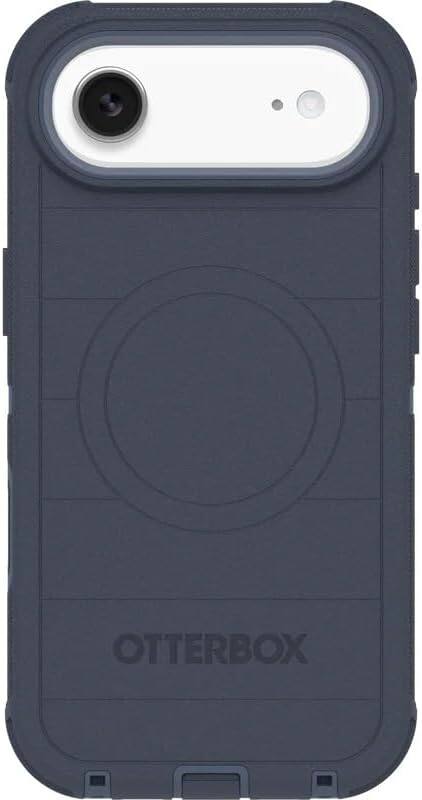 Left. OtterBox - OtterBox iPhone Air (Only) - Defender Series Case - Case Only - Snaps on MagSafe - Tough - Rugged & Durable - Blue Sentiment.