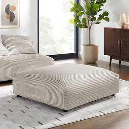 Solace Modular Corduroy Upholstered Ottoman by Modway - Almond