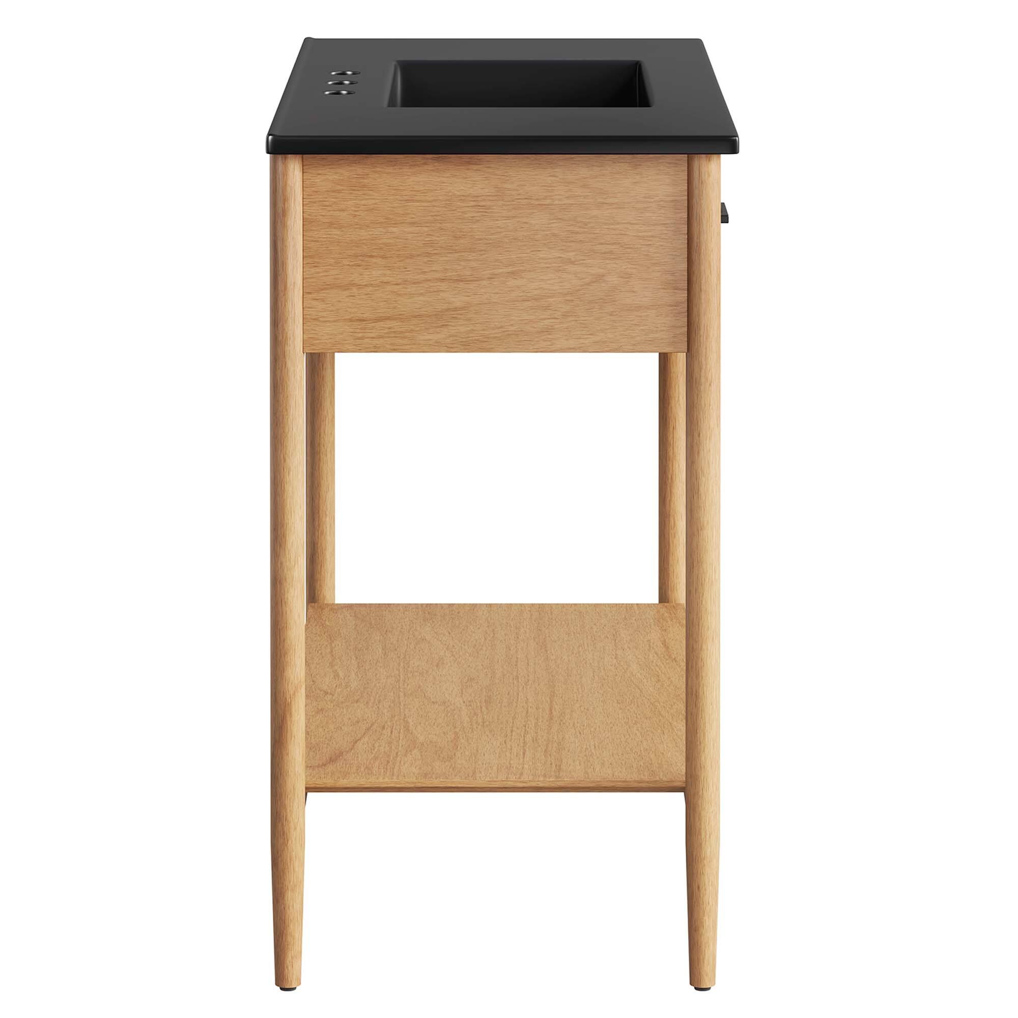 Alt View 2. Modway - Zaire Bathroom Vanity Basin Included by Modway - Natural Black.