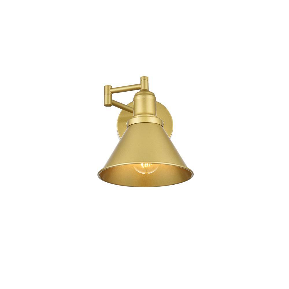 Alt View 3. Living District - Judson 1 light Brass swing arm wall sconce - Brass.
