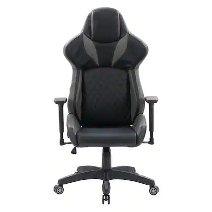 Front. CorLiving - Nightshade Gaming Chair - Black and Grey.