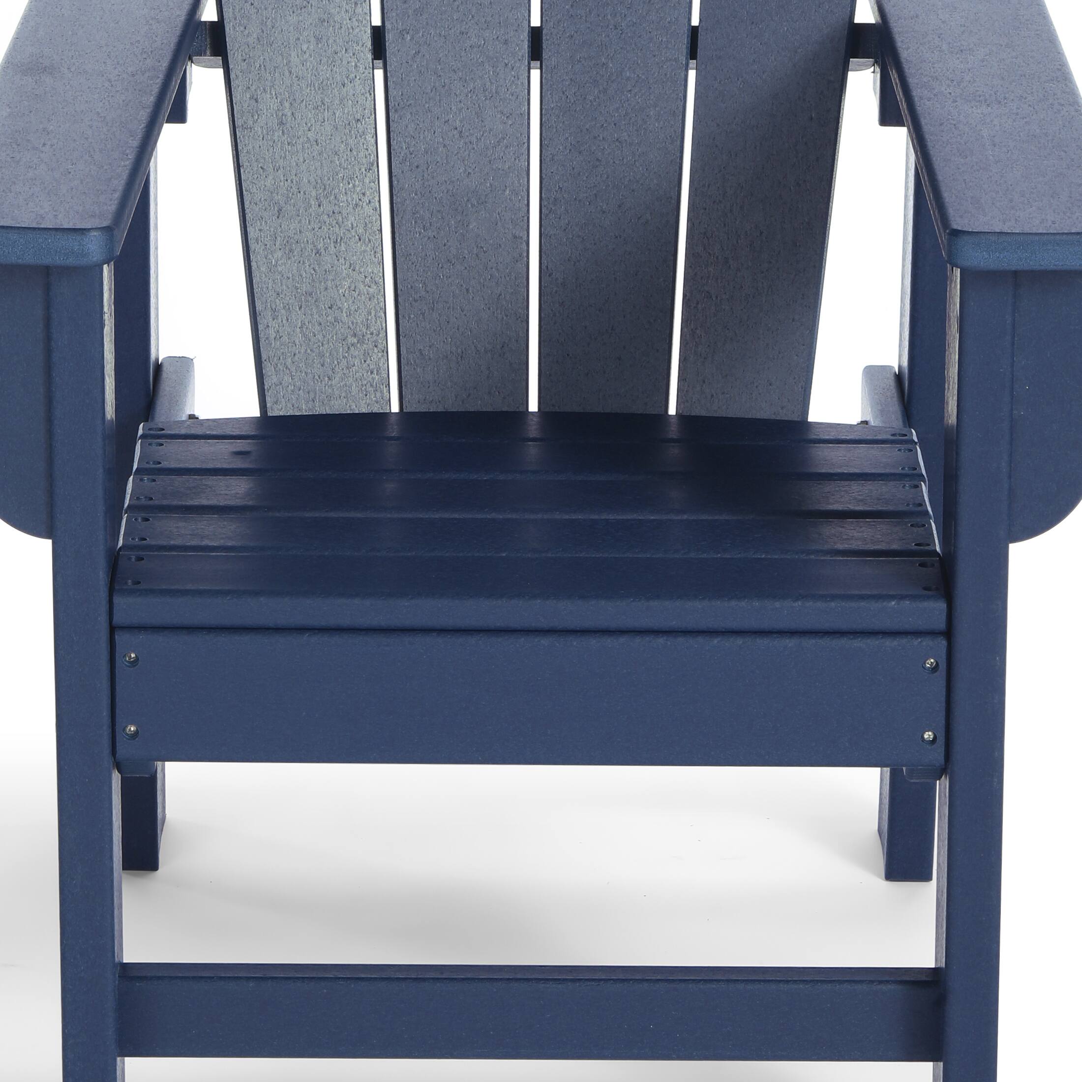 Alt View 6. WestinTrends - WestinTrends Malibu Kids Outdoor Adirondack Plastic Patio Chair (Set of 2) - Navy Blue.