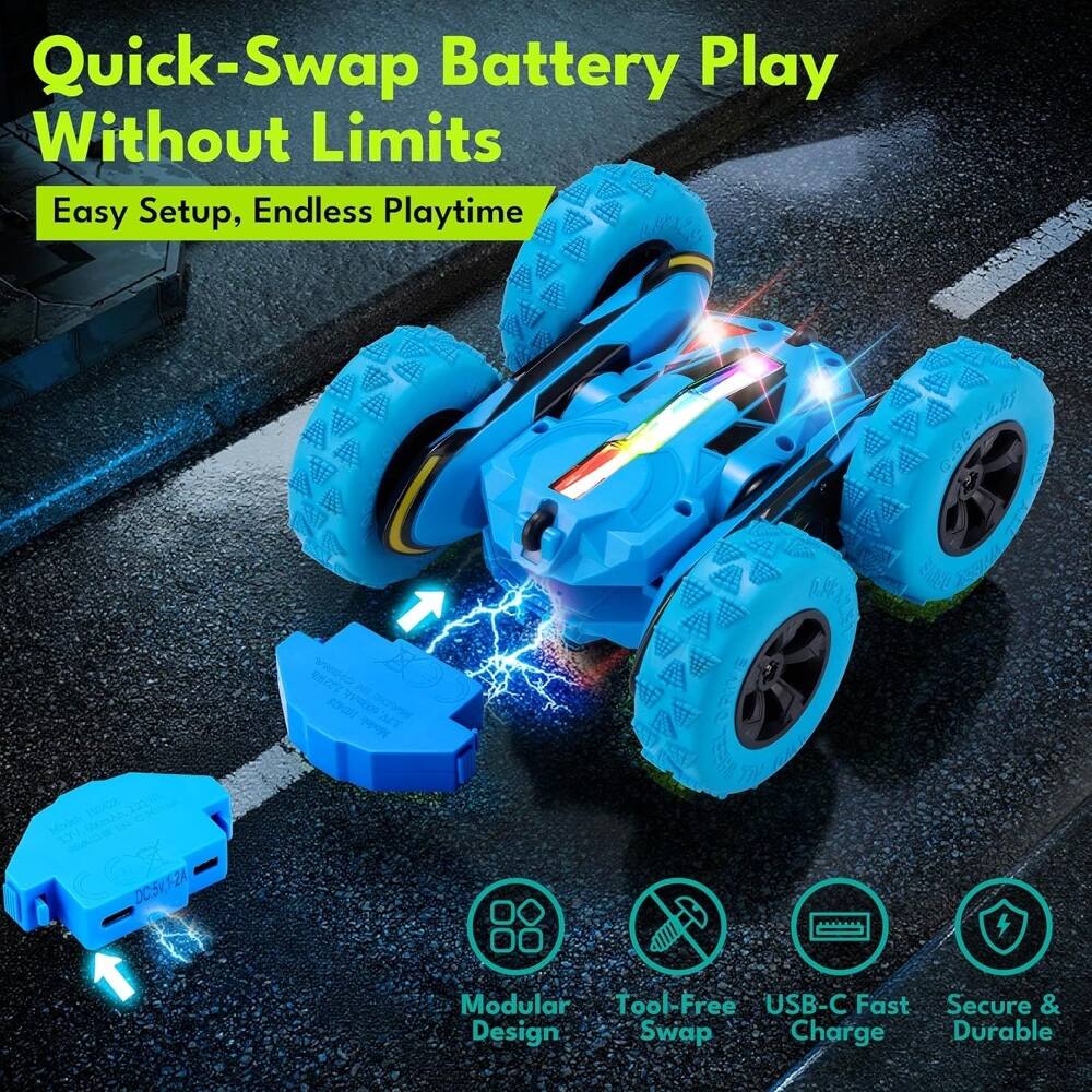 Quick-Swap Battery Play Without Limits  
Easy Setup, Endless Playtime  

Modular Tool-Free USB-C Fast Secure & Design Swap Charge  
Durable