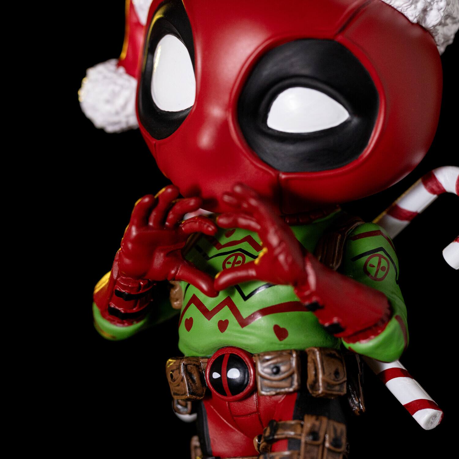 Alt View 4. Iron Studios - Iron Studios - Marvel Comics - MiniCo - Holidays Version Deadpool Figure   - COLLECTIBLES - Multicolor.