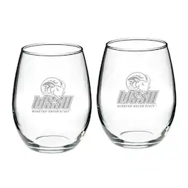 Jardine - Winston-Salem State Rams 2-Piece 21oz. Stemless Wine Glass Set - Multicolor