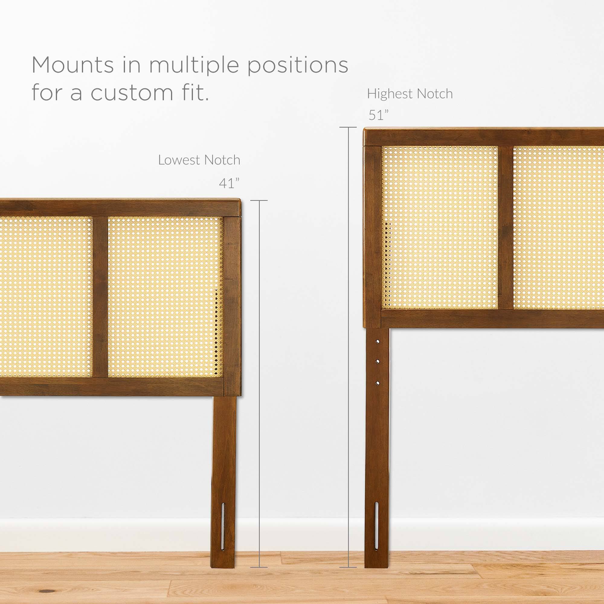 Mounts in multiple positions for a custom fit.

Highest Notch: 51"
Lowest Notch: 41"