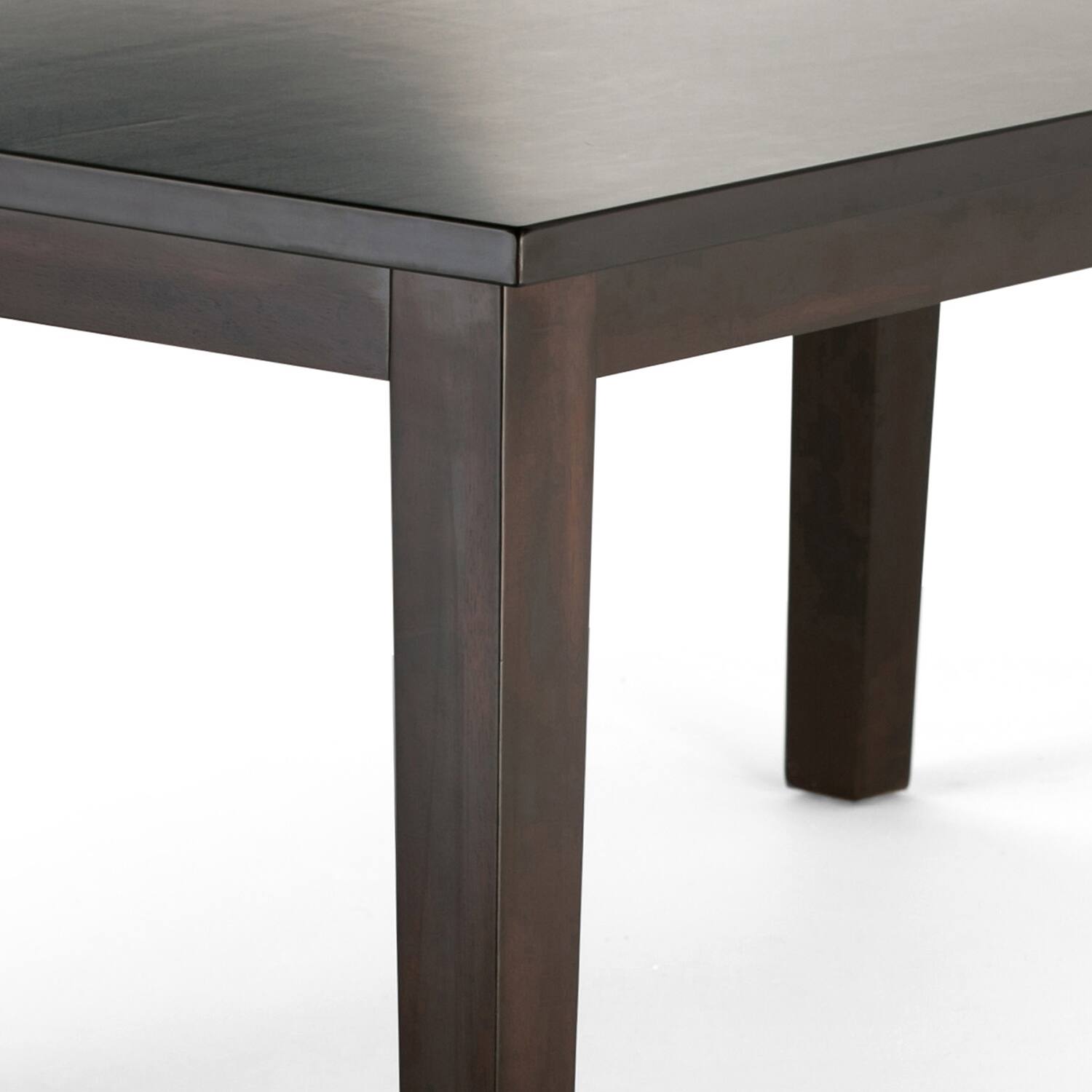 Alt View 3. Simpli Home - Eastwood SOLID HARDWOOD and Rubberwood 54 inch x 54 inch Square Contemporary Dining Table in Java Brown - Java Brown.