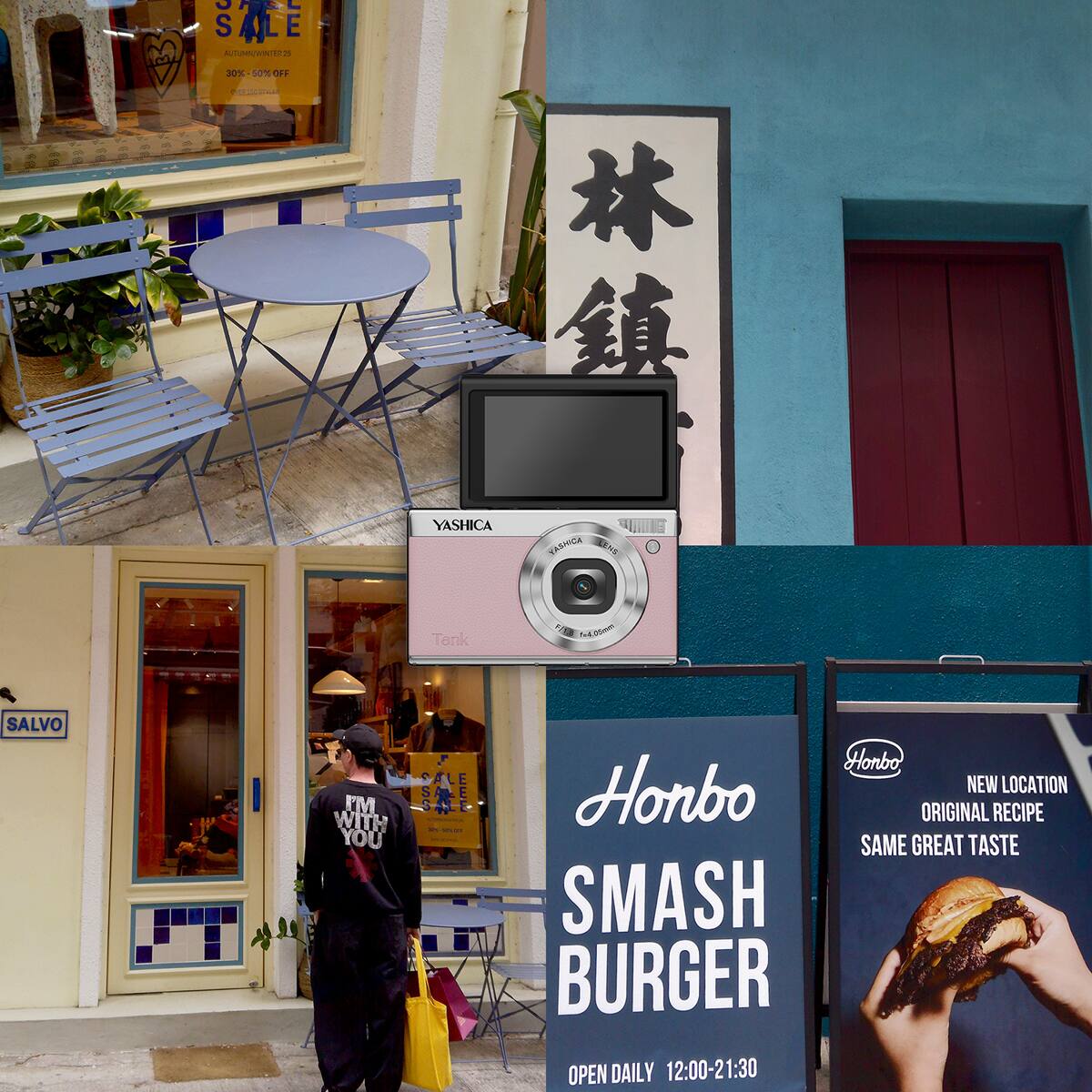 OPEL SALE AUTUMN/WINTER 25 30%-50% OFF

YASHICA Tank

YASHICA LENS F/430 f=4.00m

SALVO

Honbo SALE SALE Honbo NEW LOCATION I'M SALE ORIGINAL RECIPE WITH 10% SERVING YOU SAME GREAT TASTE SMASH BURGER OPEN DAILY 12:00-21:30