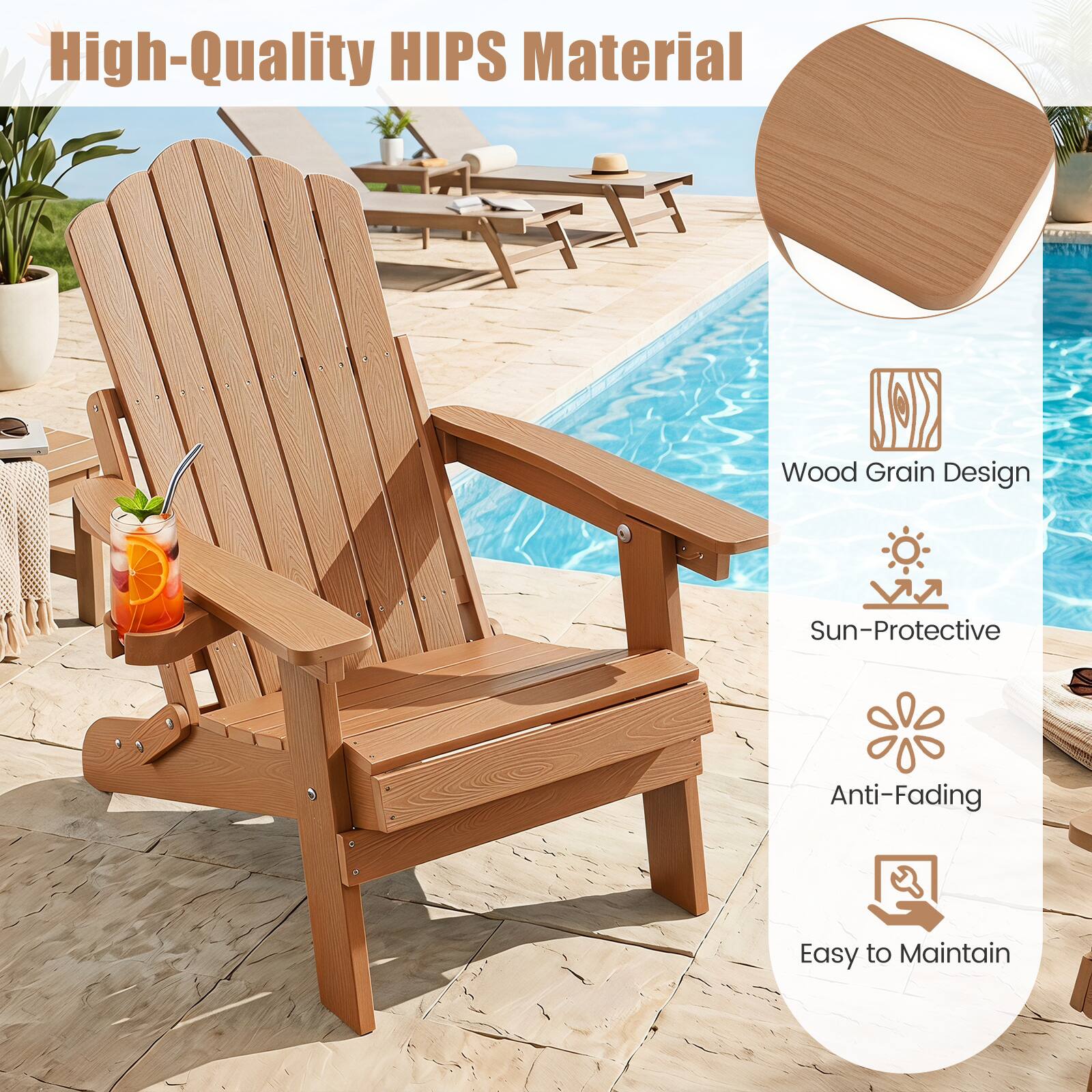 High-Quality HIPS Material  
Wood Grain Design  
Sun-Protective  
Anti-Fading  
Easy to Maintain