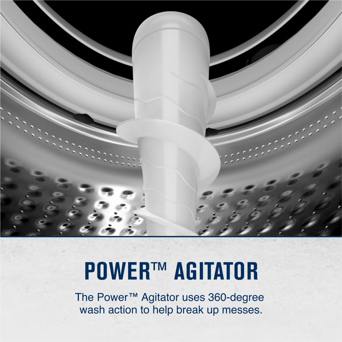 POWER™ AGITATOR

The Power™ Agitator uses 360-degree wash action to help break up messes.