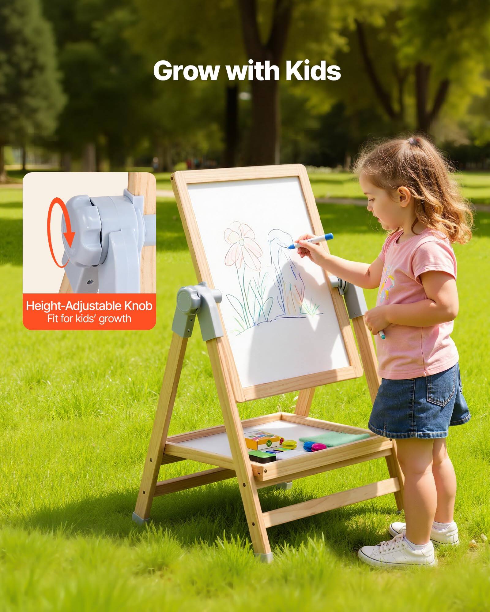 Grow with Kids

Height-Adjustable Knob  
Fit for kids' growth
