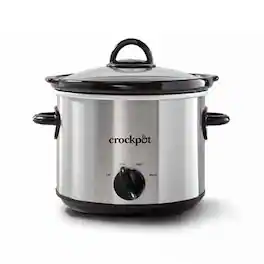 Crockpot - 3 qt /Silver Stoneware Slow Cooker - Black