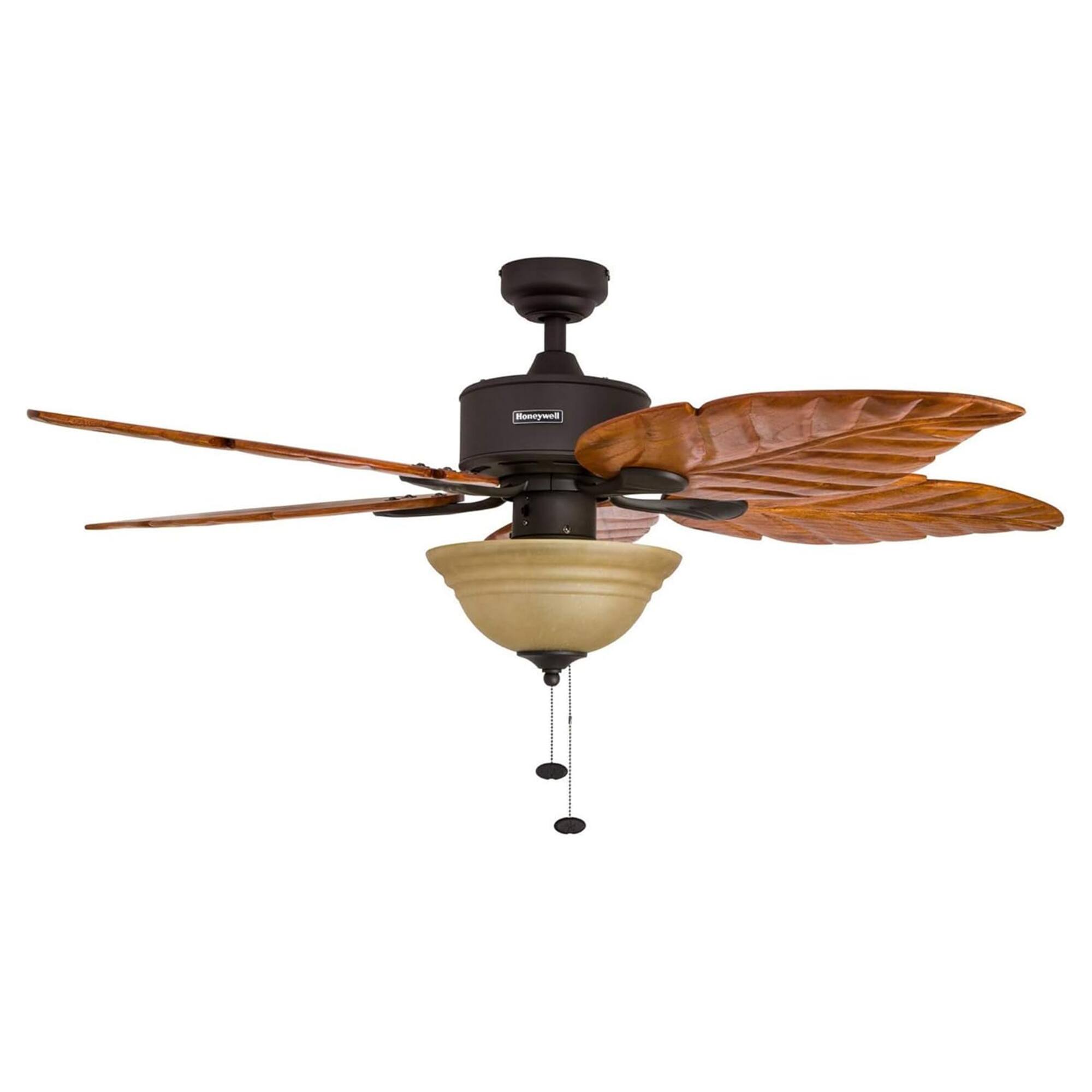 Alt View 4. Honeywell - Honeywell Sabal Palm 52-Inch Tropical Ceiling Fan with Light, 5 Blades, Bronze - Bronze.
