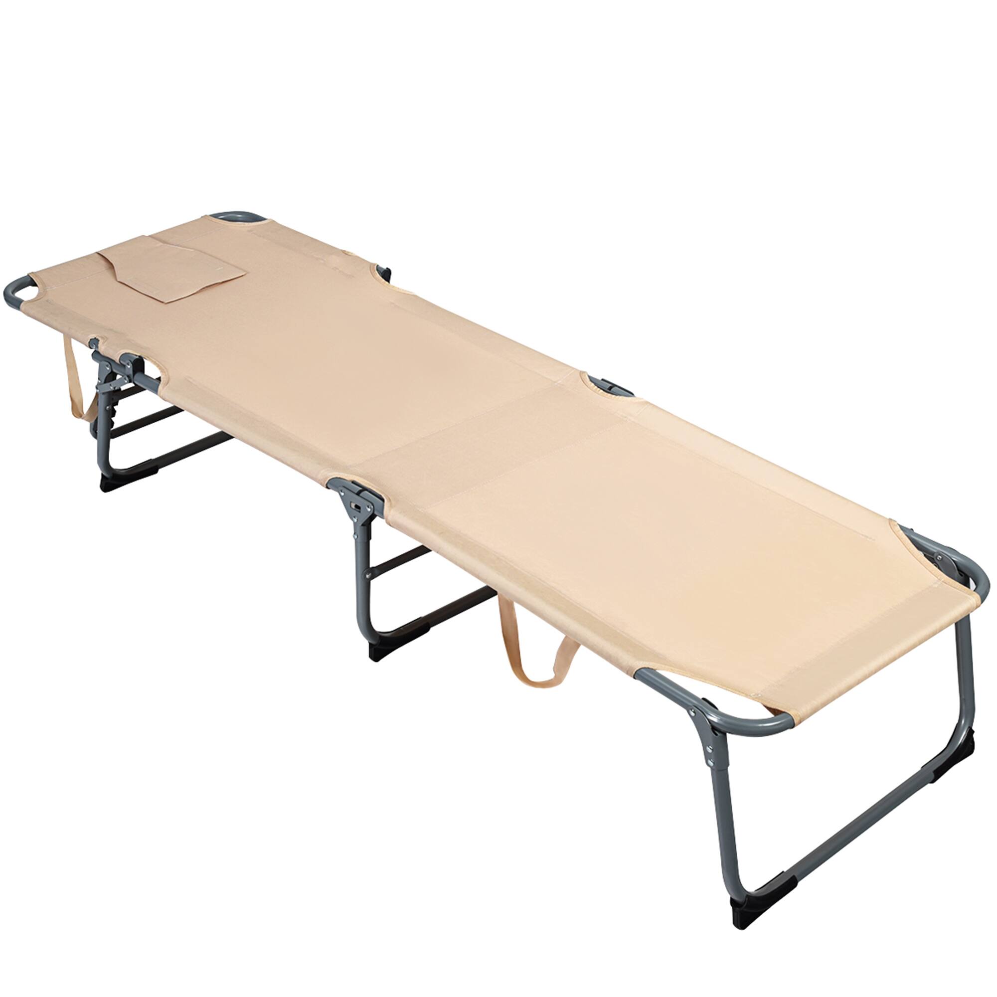 Alt View 5. Gymax - Gymax Folding Chaise Lounge Chair Bed Adjustable Patio Beach Camping Recliner Beige - Beige.