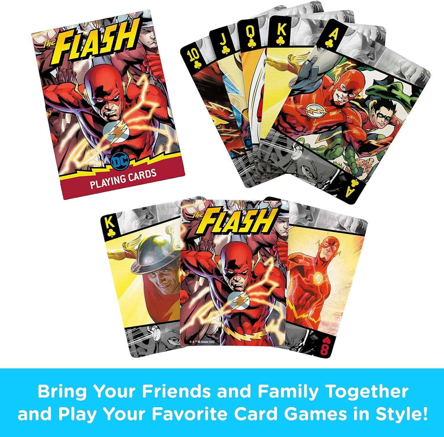 The FLASH 10 & J + Q & A 1 DC PLAYING CARDS FLASH - . -dos -t 8 Bring Your Friends and Family Together and Play Your Favorite Card Games in Style!