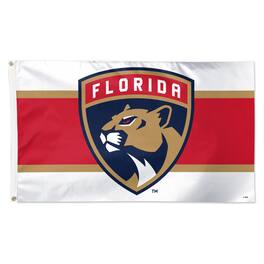 WinCraft - Florida Panthers 3' x 5' Horizontal Stripe Deluxe Single-Sided Flag - White