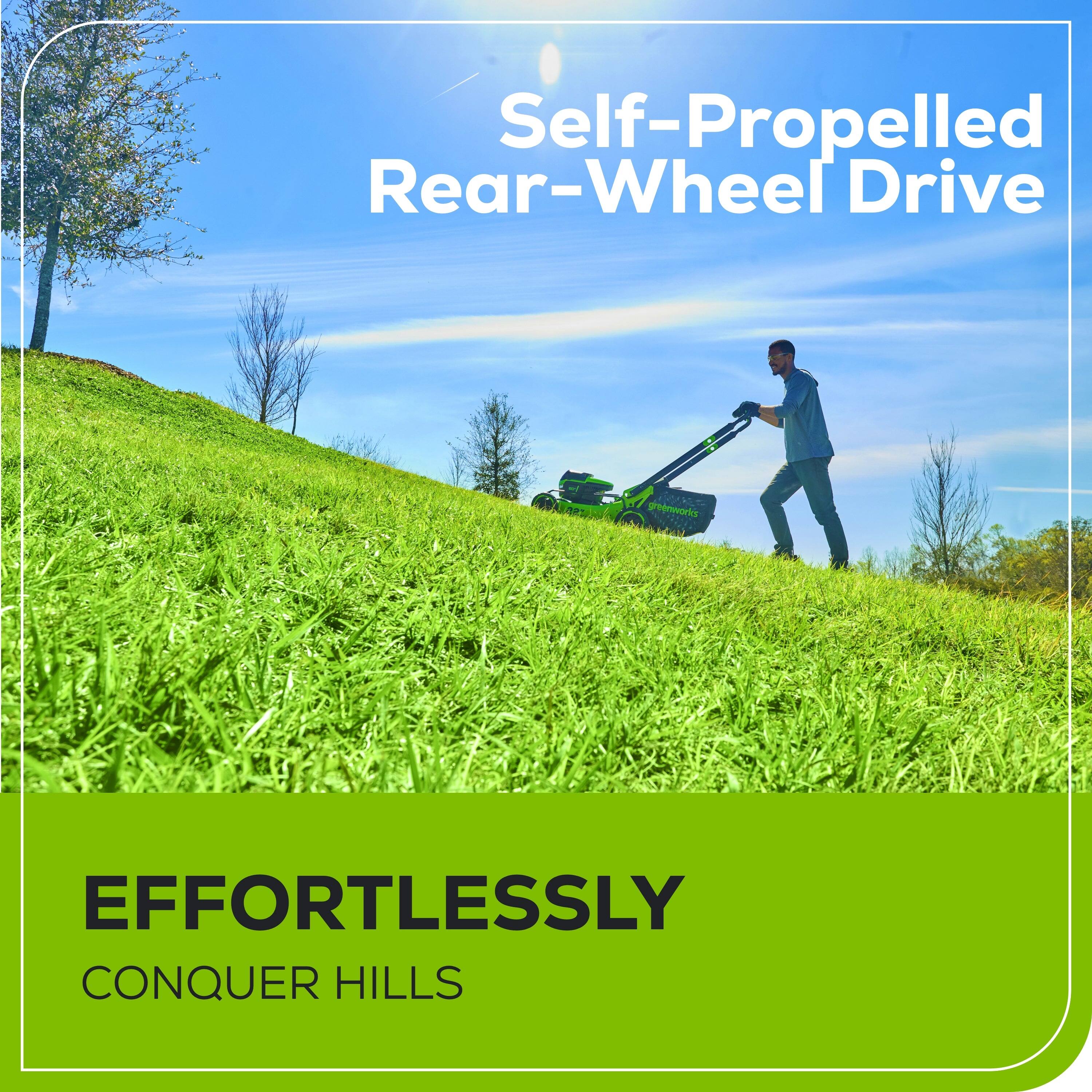 Self-Propelled Rear-Wheel Drive

EFFORTLESSLY CONQUER HILLS