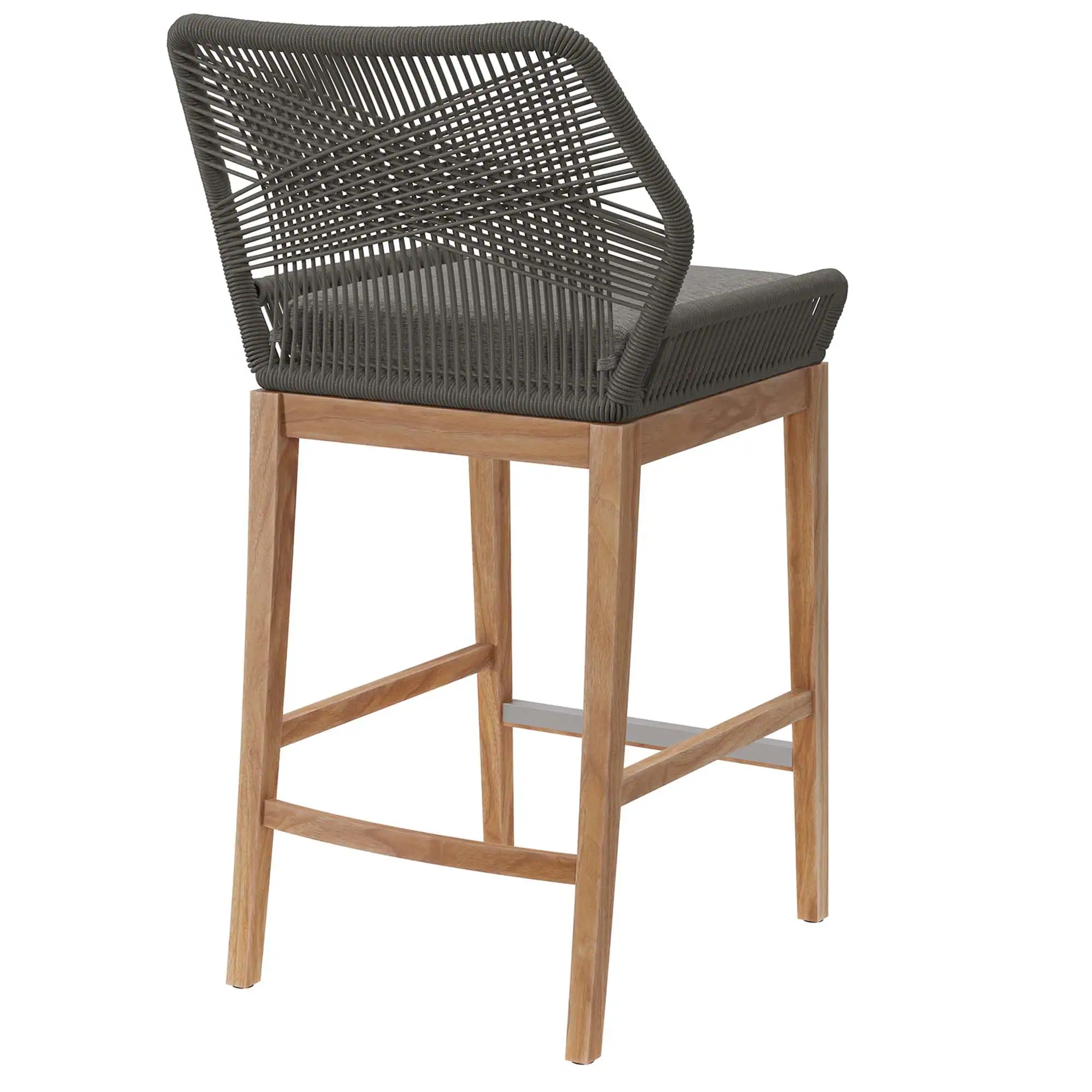 Alt View 2. Modway - Wellspring Outdoor Patio Teak Wood Bar Stool by Modway - Gray Graphite.