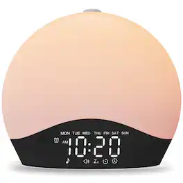 Dazzed Corner - Wake Up Light Alarm Clock,Sunrise Alarm Clock,Bluetooth Speaker - White