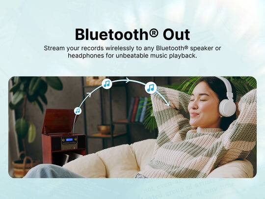 Bluetooth® Out

Stream your records wirelessly to any Bluetooth® speaker or headphones for unbeatable music playback.