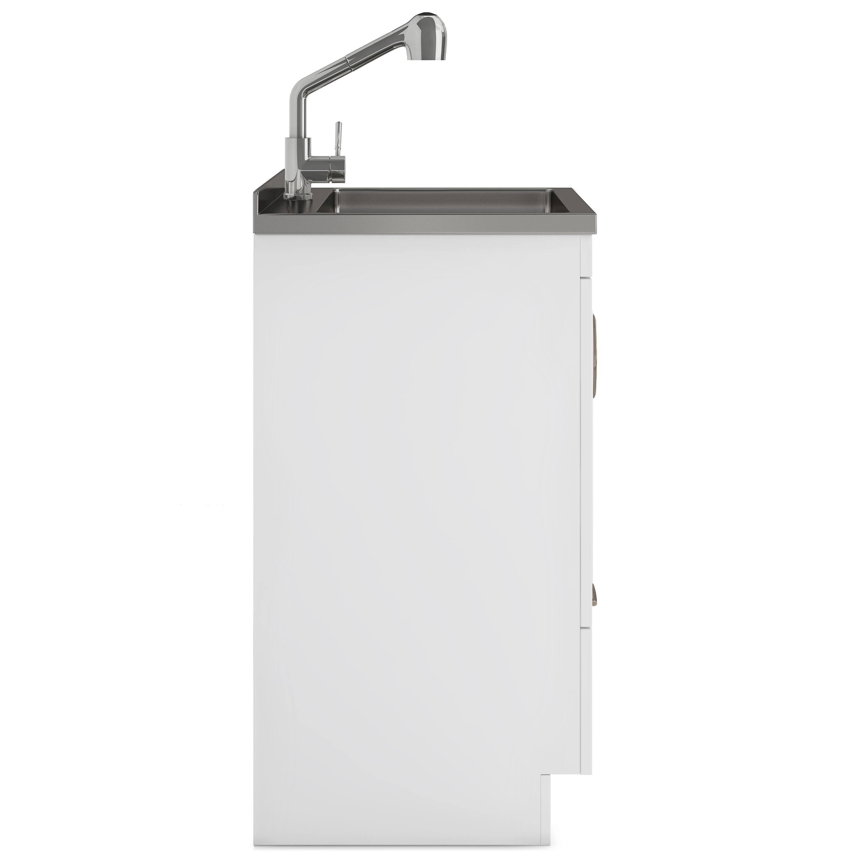 Alt View 2. Simpli Home - Cardinal  All-in-One 28-inch Utility Sink & Cabinet - Pure White.