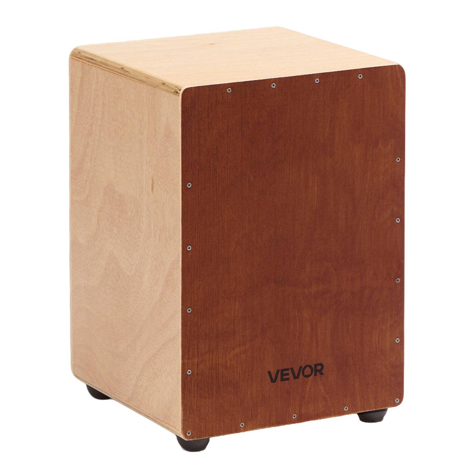 Alt View 5. VEVOR - Cajon Box Drum, with Internal Snare Wires, Lightweight Wooden Percussion Box,Portable Birch Wood Drum Musical Instrument - Natural Wood, Brown.