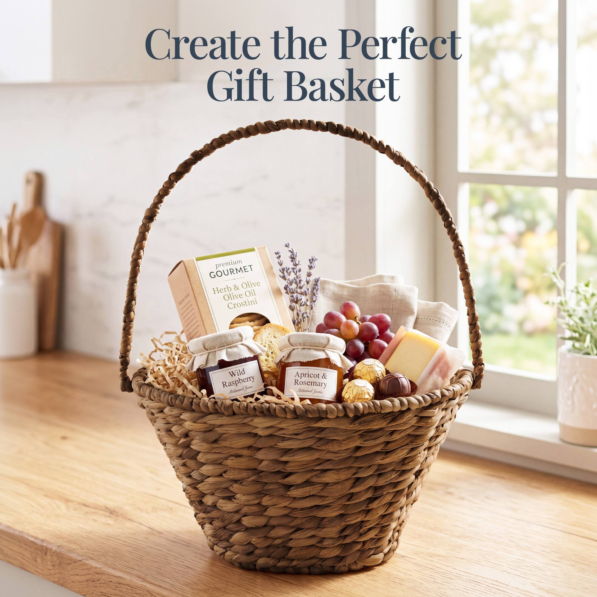 Create the Perfect Gift Basket

premium GOURMET Herb & Olive Olive Oil Crostini

Wild Raspberry led Fom Apricot & Rosemary