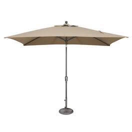 Mondawe - 6.6' x 10' Rectangle Patio Umbrella Push Button Tilt Anthracite Frame - Beige