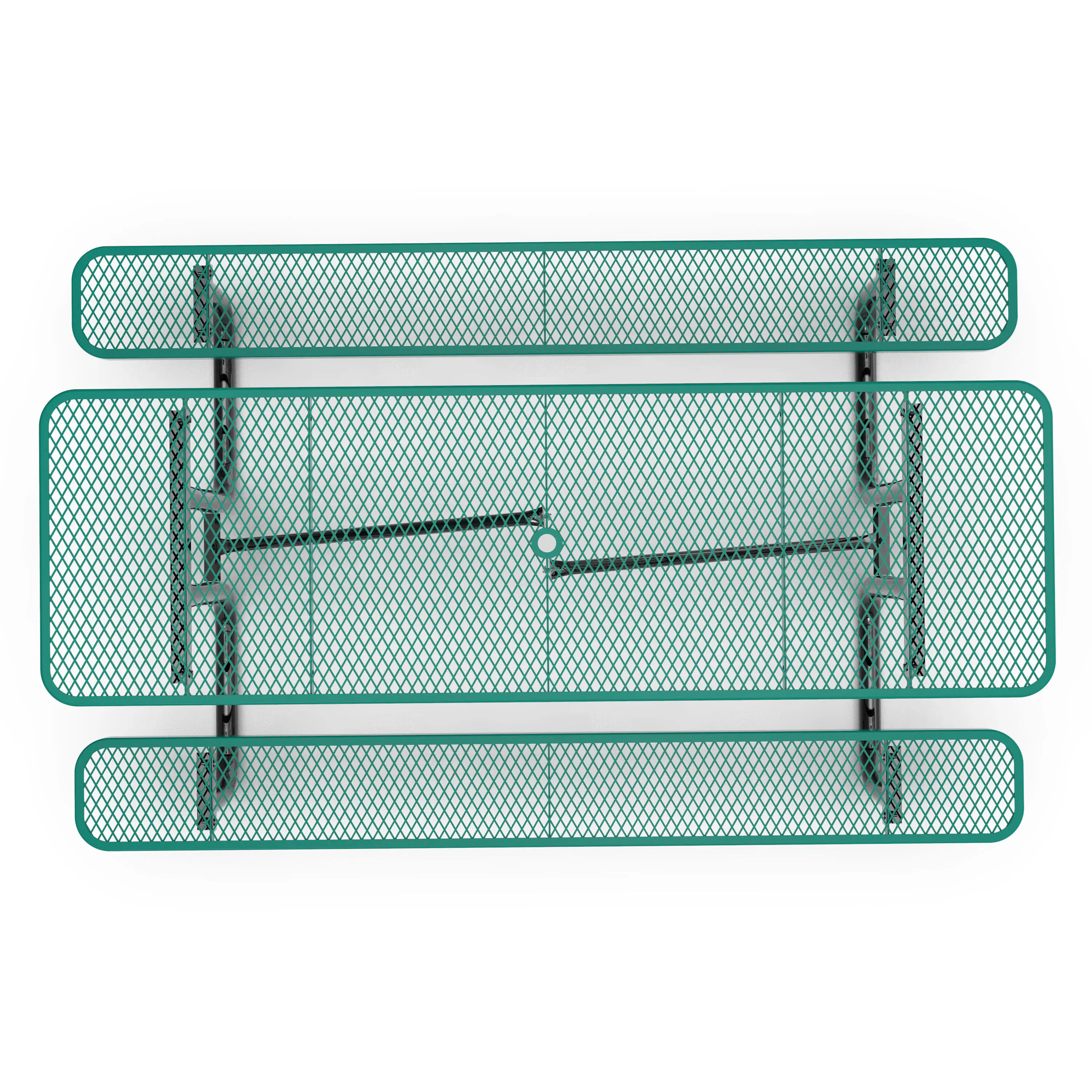 Alt View 1. Flash Furniture - Mantilla 8' Rectangular Outdoor Picnic Table with Commercial Heavy Gauge Green Expanded Metal Mesh Top and Seats and Bla - Green.