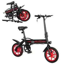 GoPowerBike - GoBlitz Compact Lightweight Foldable Adult Mini E-Bike - One size - Black