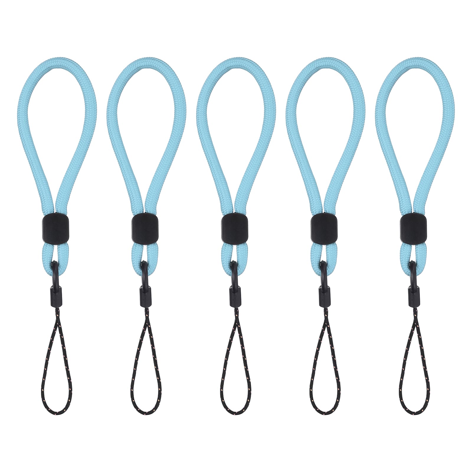 Unique Bargains - 5pcs Phone Lanyards Finger Strap, Short Anti-loss Hanging Rope for Phone, Key, Flashlight, USB Badge - Blue
