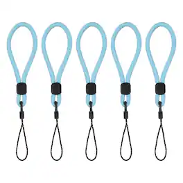 Unique Bargains - 5pcs Phone Lanyards Finger Strap, Short Anti-loss Hanging Rope for Phone, Key, Flashlight, USB Badge - Blue