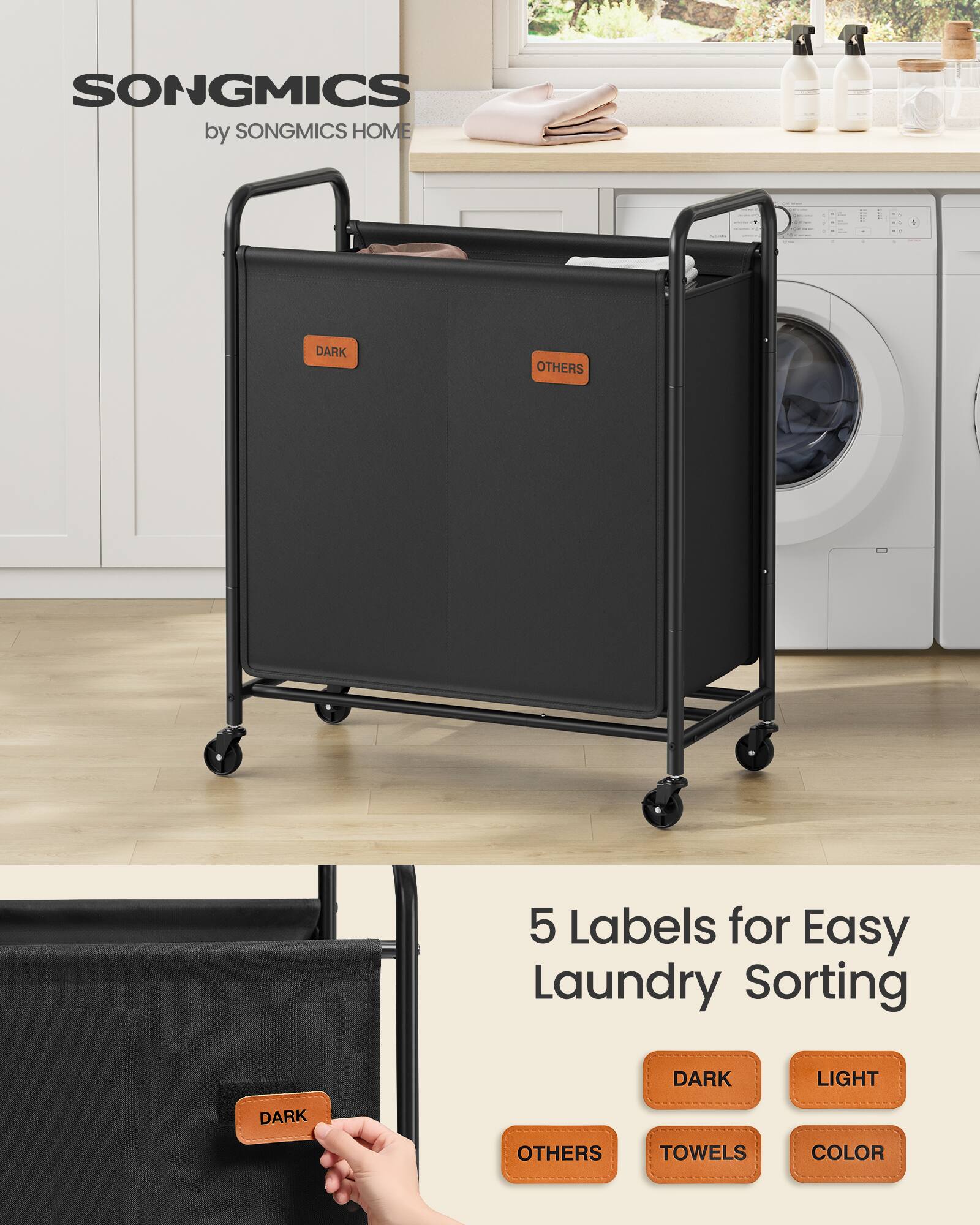 SONGMICS by SONGMICS HOME

5 Labels for Easy Laundry Sorting

DARK
LIGHT
OTHERS
TOWELS
COLOR