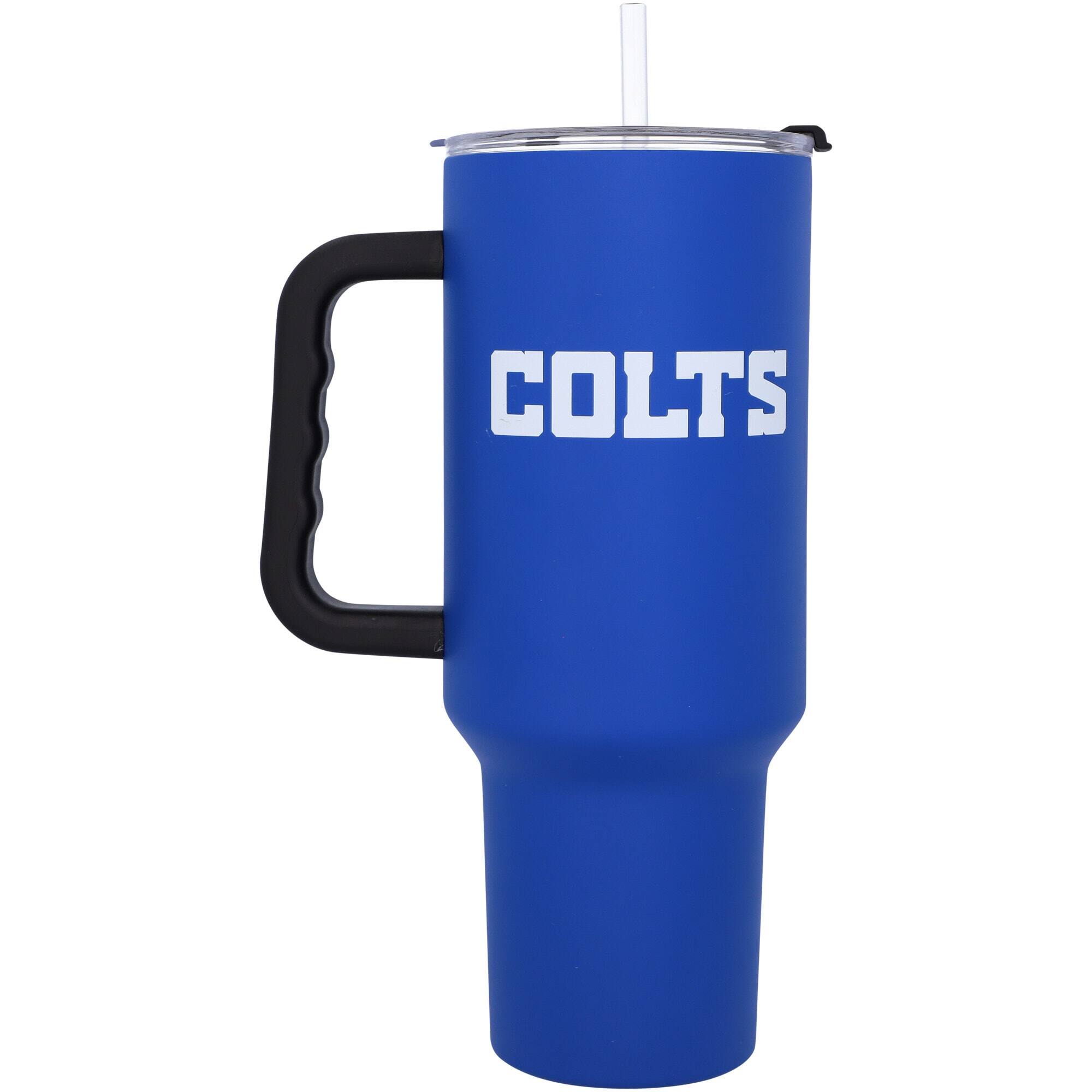 Alt View 1. Logo Brands - Indianapolis Colts 40oz. Travel Tumbler with Handle - Multicolor.