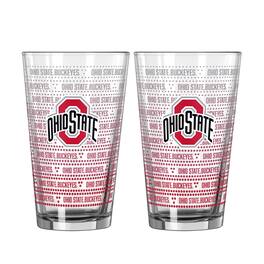 Logo Brands - Ohio State Buckeyes Two-Pack Chant Fade 16oz. Pint Glass Set - Multicolor