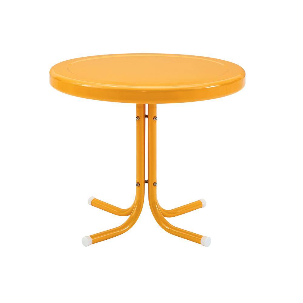Back. Crosley Furniture - Griffith Retro Outdoor Side Table - Tangerine Gloss.