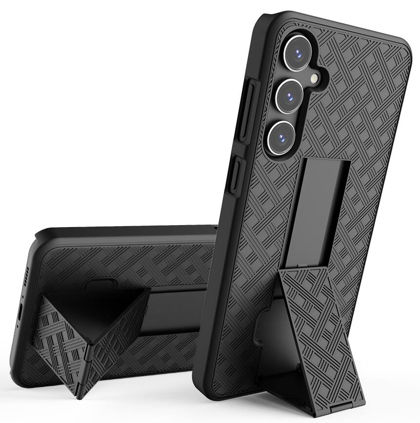 Alt View 4. Nakedcellphone - Combo for Samsung Galaxy S23 FE (2023) - Slim Case and Belt Clip Holster - Black.