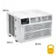 The text on the image reads: "15.2 in. RO Whirlpool . a 19.8 in. 24.0 in. 68.6 lb."