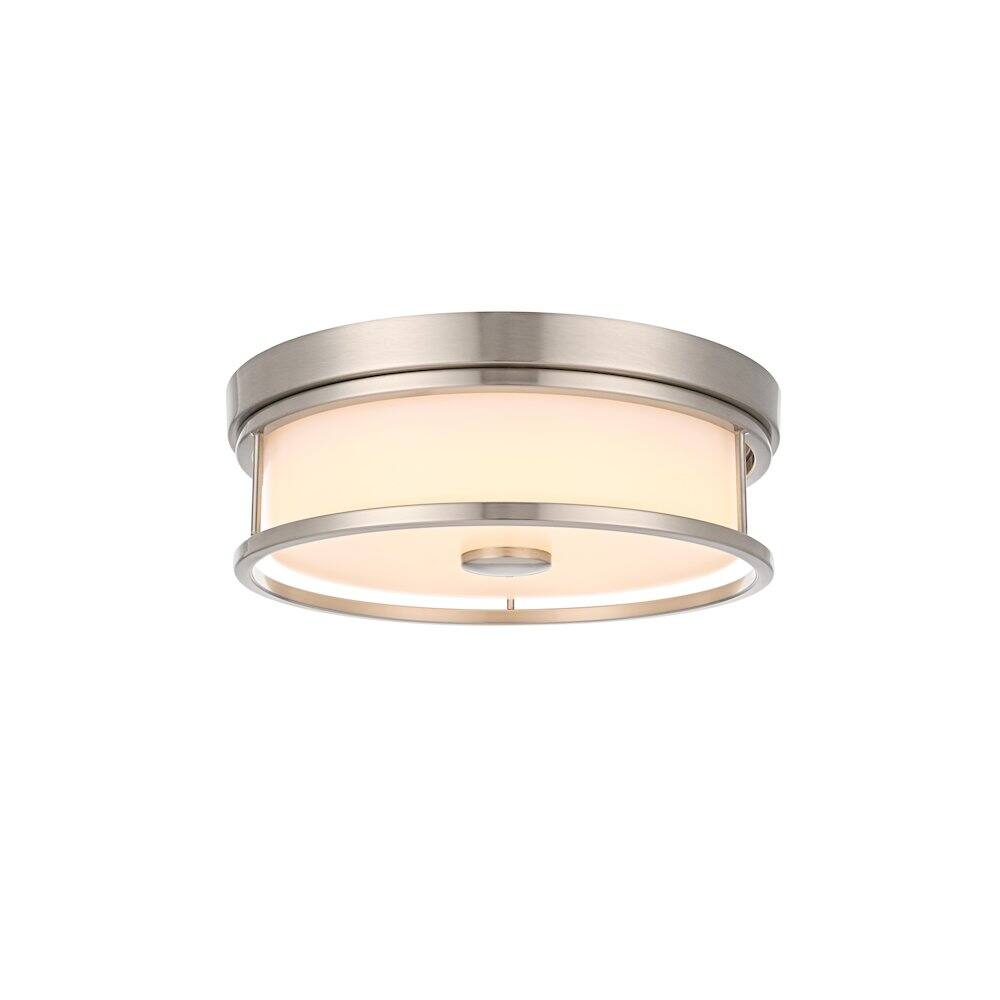 Alt View 1. Living District - Kolson 12 Inch Led Flush Mount Ceiling Light In Polished Nickel - Polished Nickel.