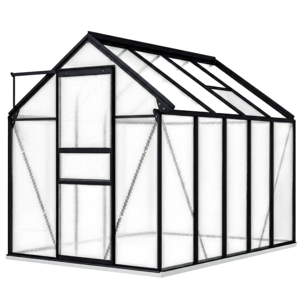 Front. vidaXL - vidaXL Greenhouse Anthracite and transparent Aluminum and polycarbonate - Anthracite.