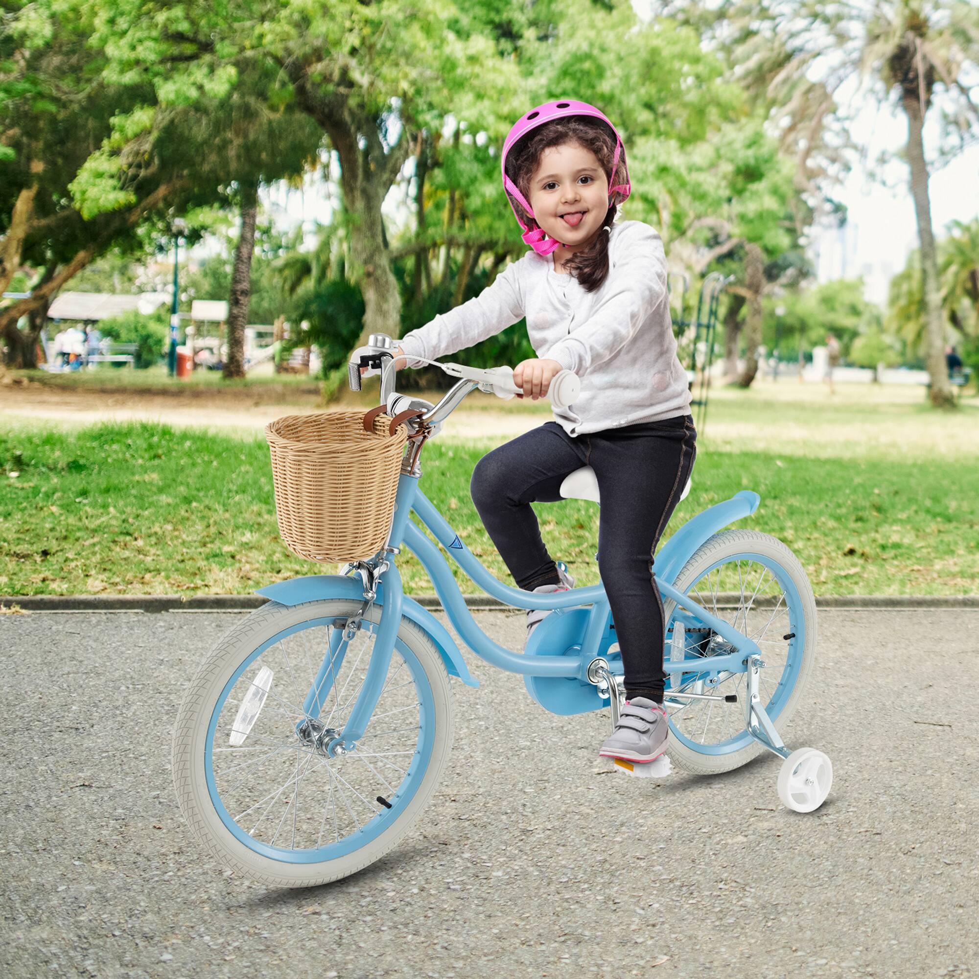 Alt View 2. Gymax - Gymax 18'' Retro Style Kids Bike Bicycle w/ Height Adjustable Handlebar & Seat Blue - Blue.