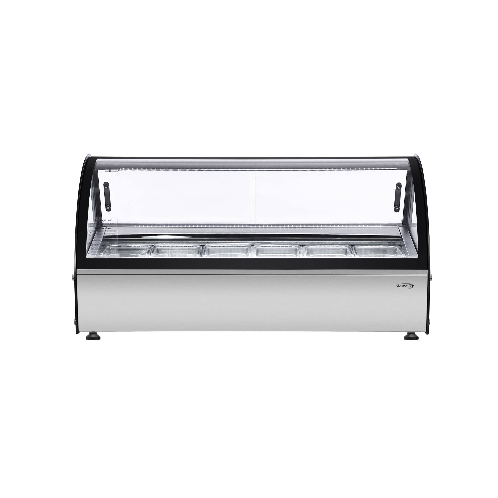 Alt View 3. Koolmore - 46 in. Countertop Gelato Display Case with 6 Pans and Built-in Glass Sneeze Guard in Stainless-Steel (KM-CGD6P) - Stainless-Steel.