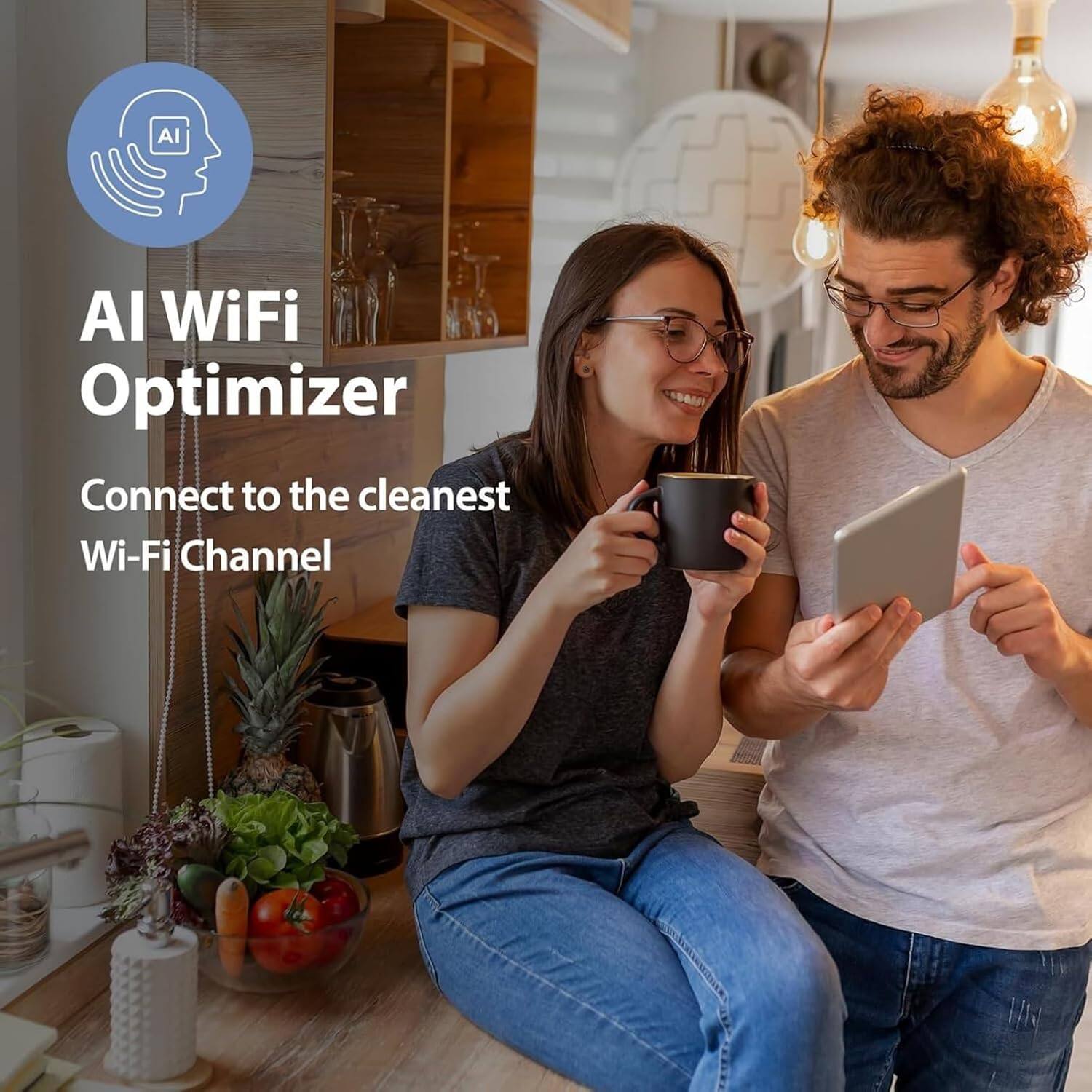AI WiFi Optimizer  
Connect to the cleanest Wi-Fi Channel
