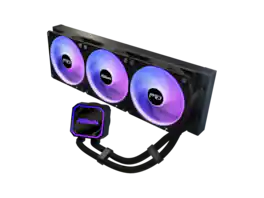 ASRock - AIO PRO 360 ARGB 27mm radiator, ARGB waterblock, ARGB Hub-lighting fan, version - Black