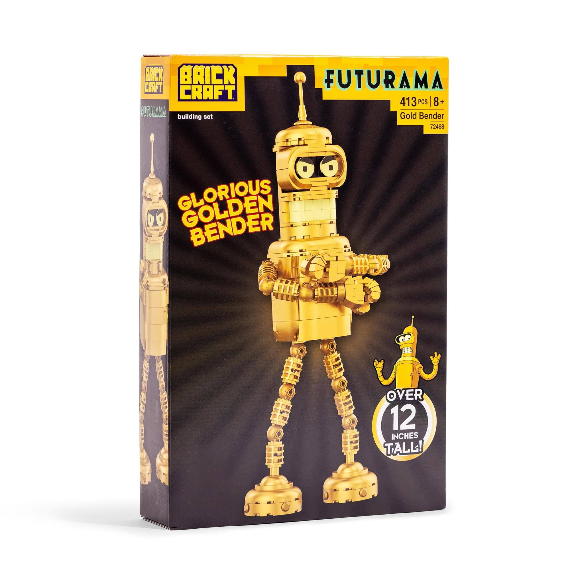 BRICK CRAFT building set  
FUTURAMA  
413 PCS 8+  
Gold Bender 72468  
GLORIOUS GOLDEN BENDER  
OVER 12 INCHES TALL!