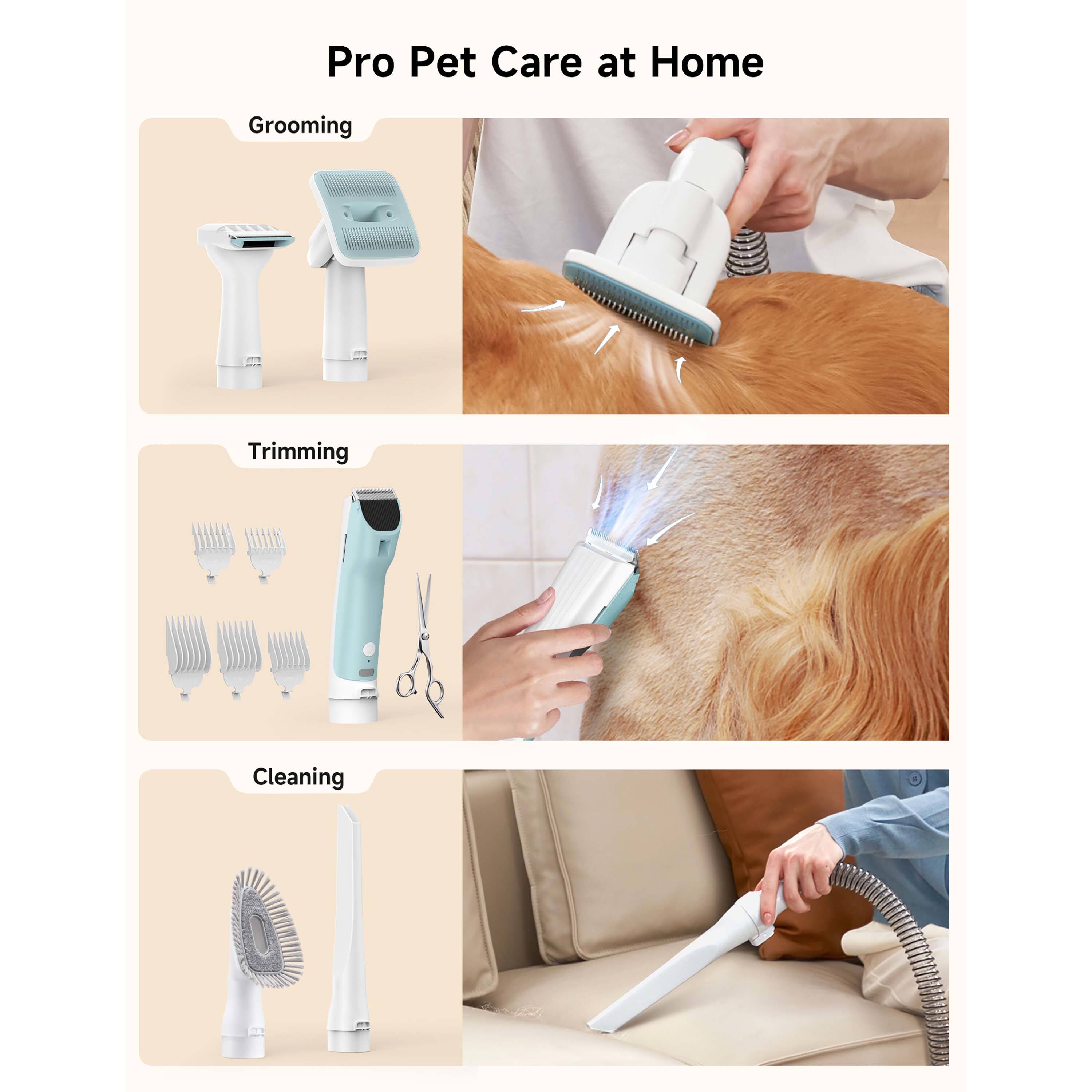 Pro Pet Care at Home

Grooming

Trimming

Cleaning