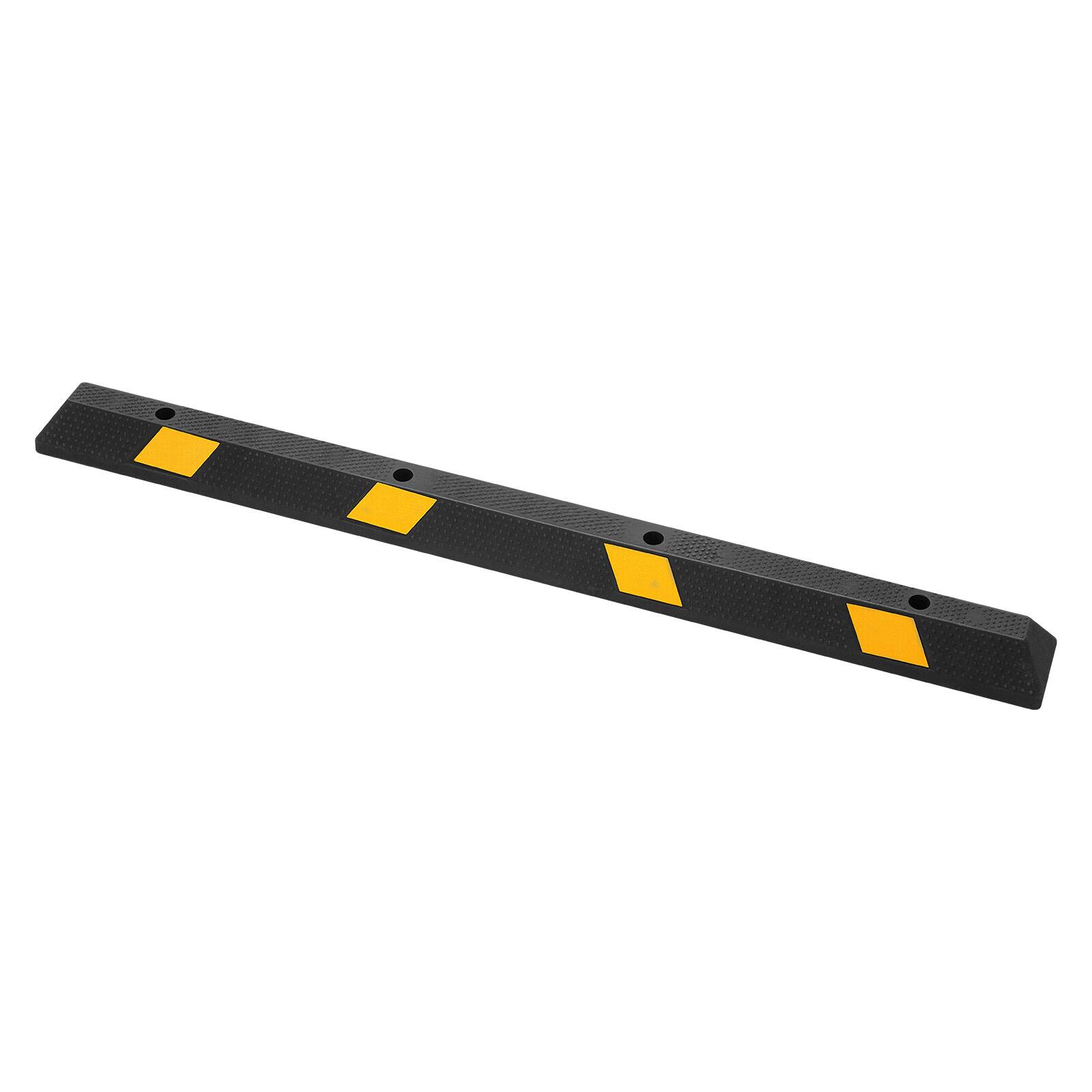 Alt View 5. VEVOR - Parking Stopper, 72 Inch Heavy Duty Parking Aid for Garage, Rubber Curb Garage Floor Stopper with Reflective Strips - Black.