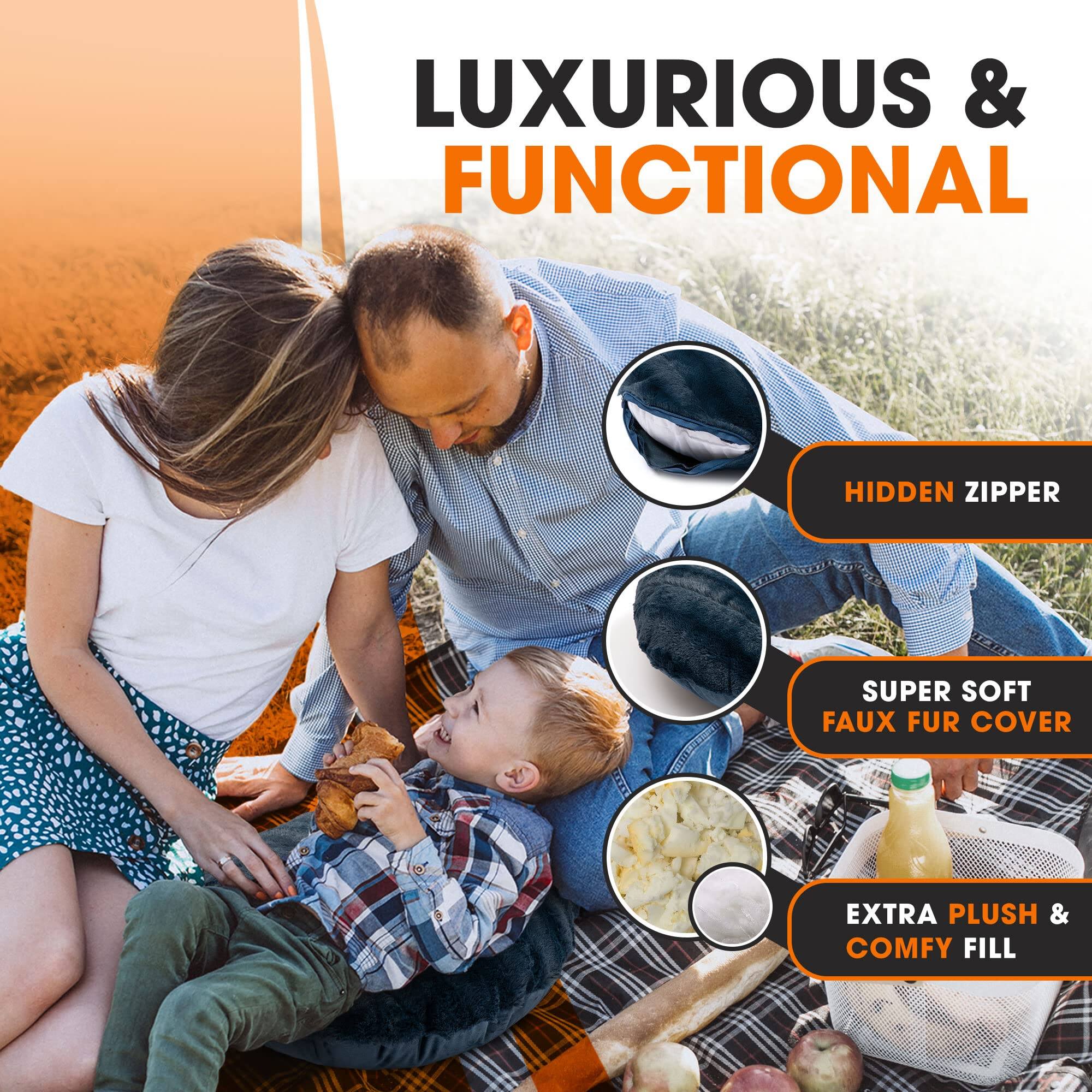 LUXURIOUS & FUNCTIONAL

- HIDDEN ZIPPER
- SUPER SOFT FAUX FUR COVER
- EXTRA PLUSH & COMFY FILL