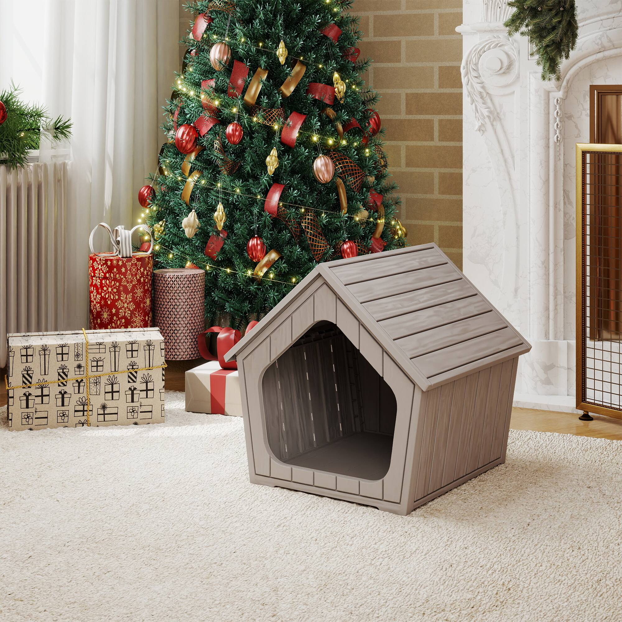 Angle. Decksplore - All-Weather Resin Cat Shelter, Outdoor Protective House for Small/Medium/Large Cats, Easy Setup.